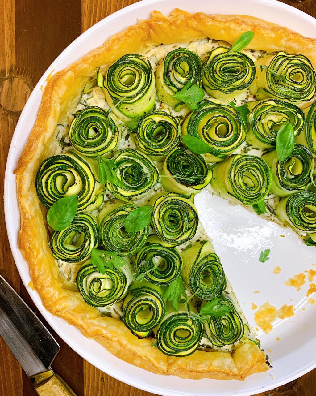 Tarte aux courgettes, ricotta et herbes&nbsp;fraîches
