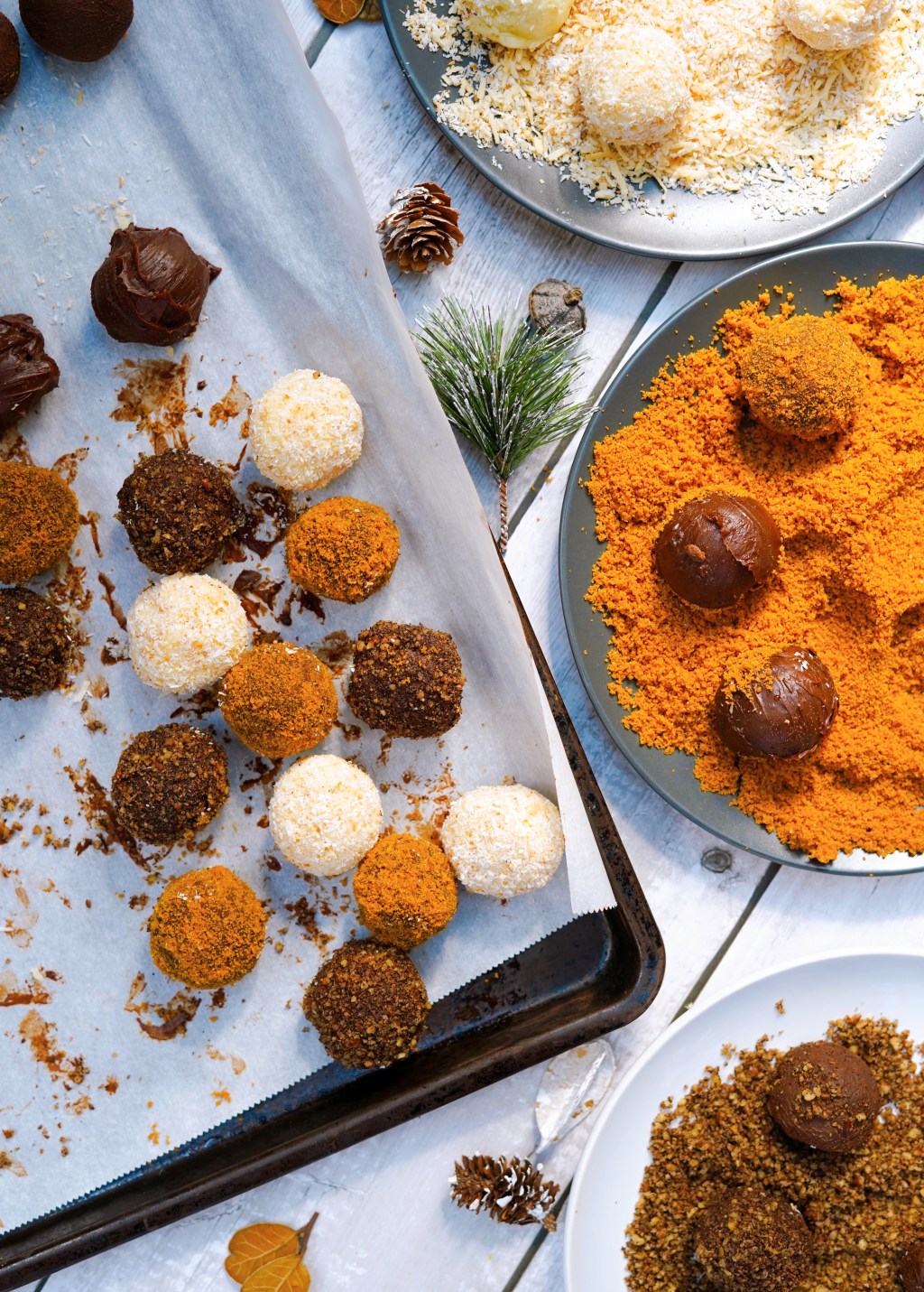 Trio de truffes au&nbsp;chocolat