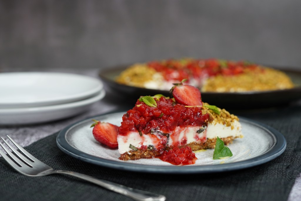 Tarte aux fraises, pistaches et&nbsp;mascarpone