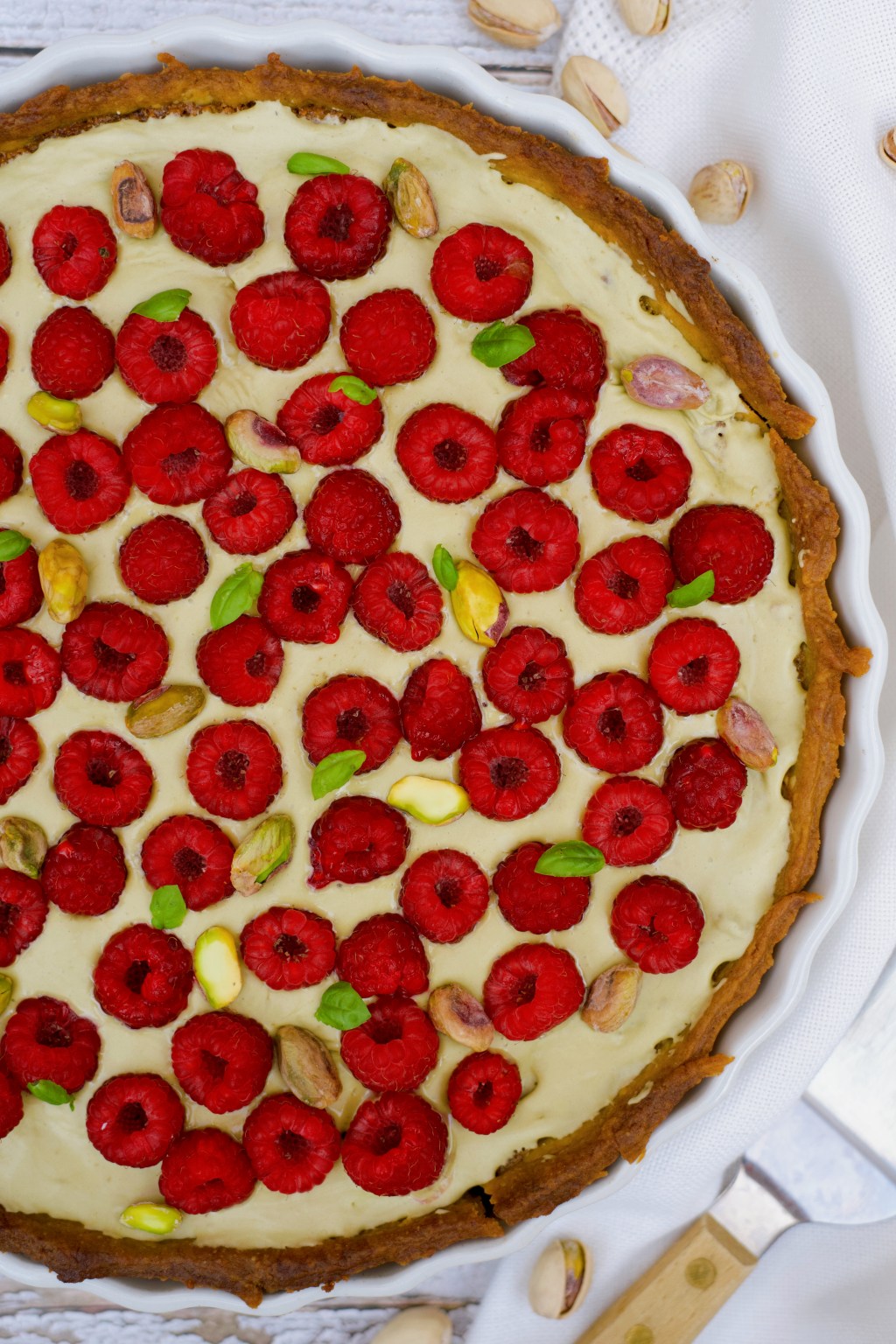 Tarte aux framboises et aux&nbsp;pistaches