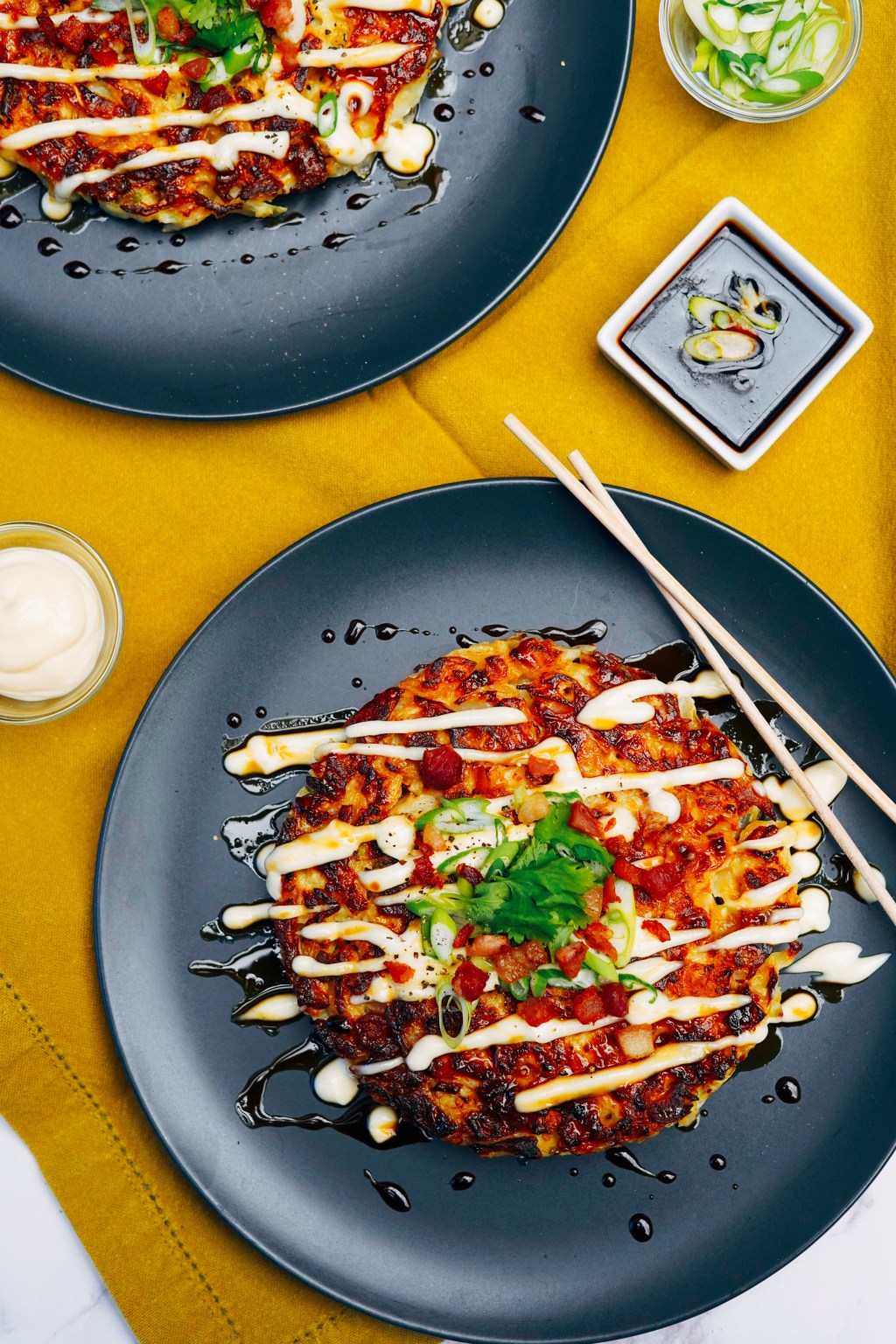 Okonomiyaki (pancake japonais au chou&nbsp;vert)