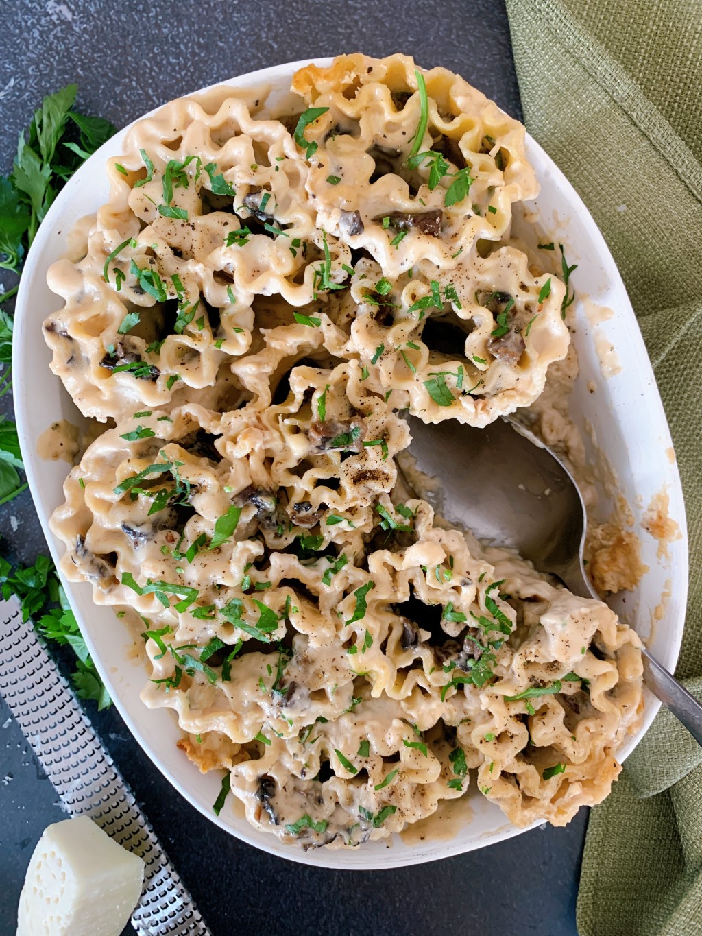 Lasagne roulée aux champignons et au&nbsp;fromage