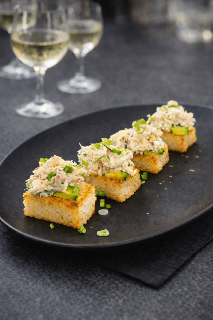 Bouchées de riz croustillant au&nbsp;homard